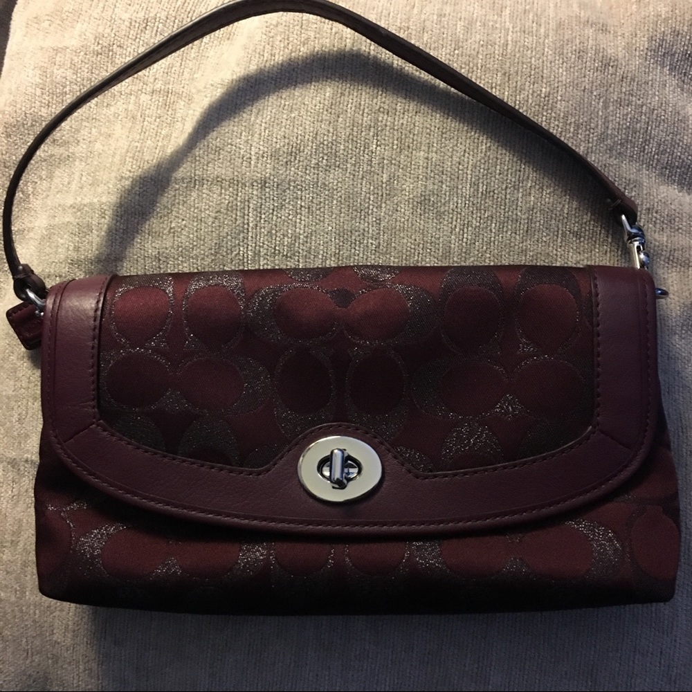Authentic Coach maroon small purse